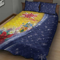 Turks And Caicos Islands Christmas Quilt Bed Set Coquette Bow With Coat Of Arms - Wonder Print Shop