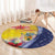 Turks And Caicos Islands Christmas Round Carpet Coquette Bow With Coat Of Arms - Wonder Print Shop