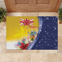 Turks And Caicos Islands Christmas Rubber Doormat Coquette Bow With Coat Of Arms - Wonder Print Shop