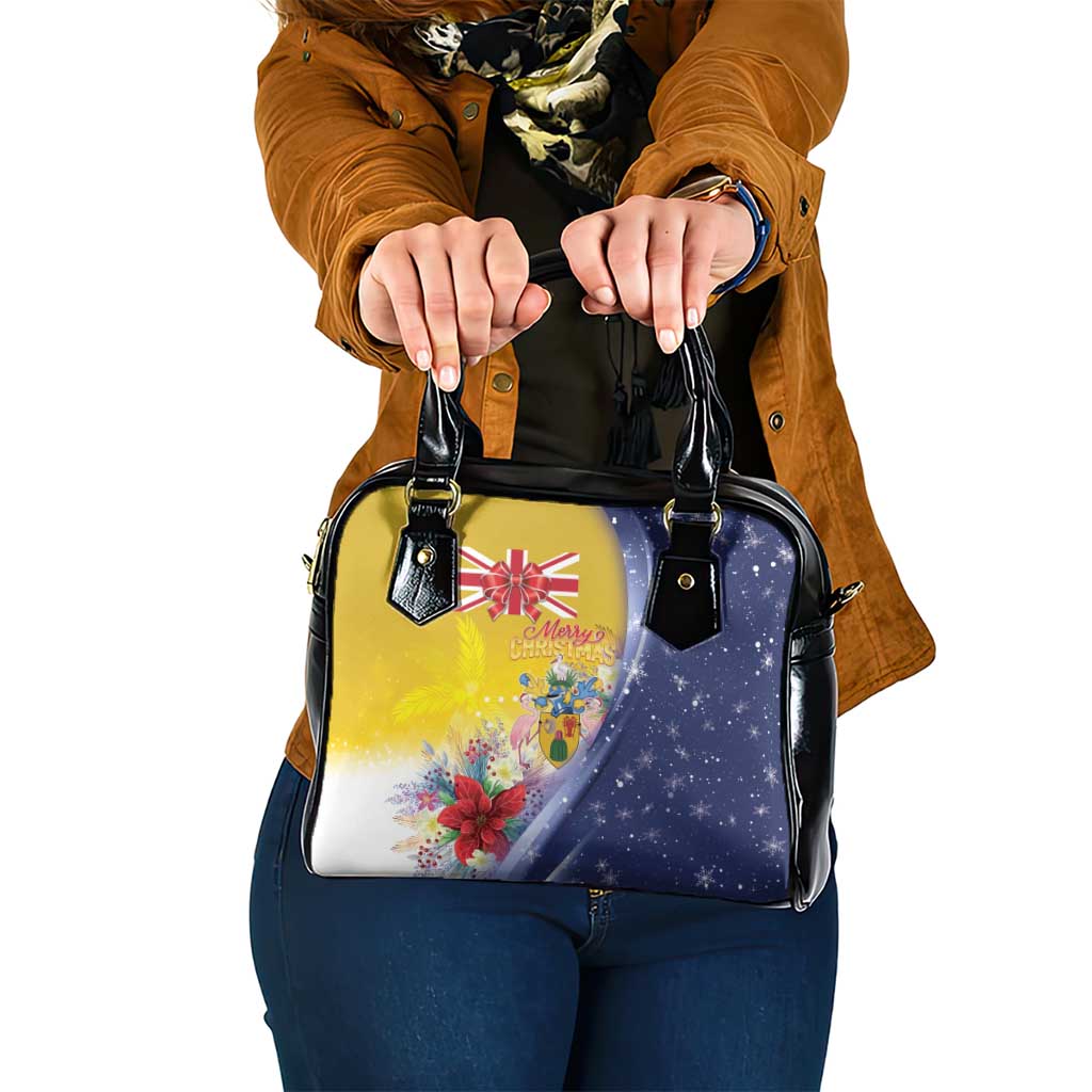 Turks And Caicos Islands Christmas Shoulder Handbag Coquette Bow With Coat Of Arms - Wonder Print Shop