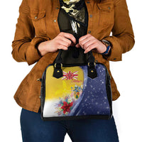 Turks And Caicos Islands Christmas Shoulder Handbag Coquette Bow With Coat Of Arms - Wonder Print Shop