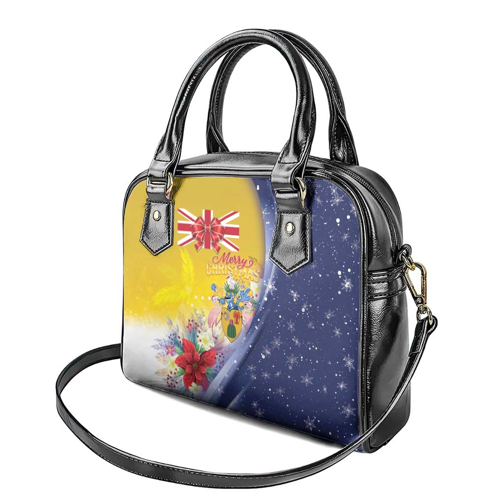 Turks And Caicos Islands Christmas Shoulder Handbag Coquette Bow With Coat Of Arms - Wonder Print Shop