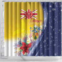 Turks And Caicos Islands Christmas Shower Curtain Coquette Bow With Coat Of Arms - Wonder Print Shop