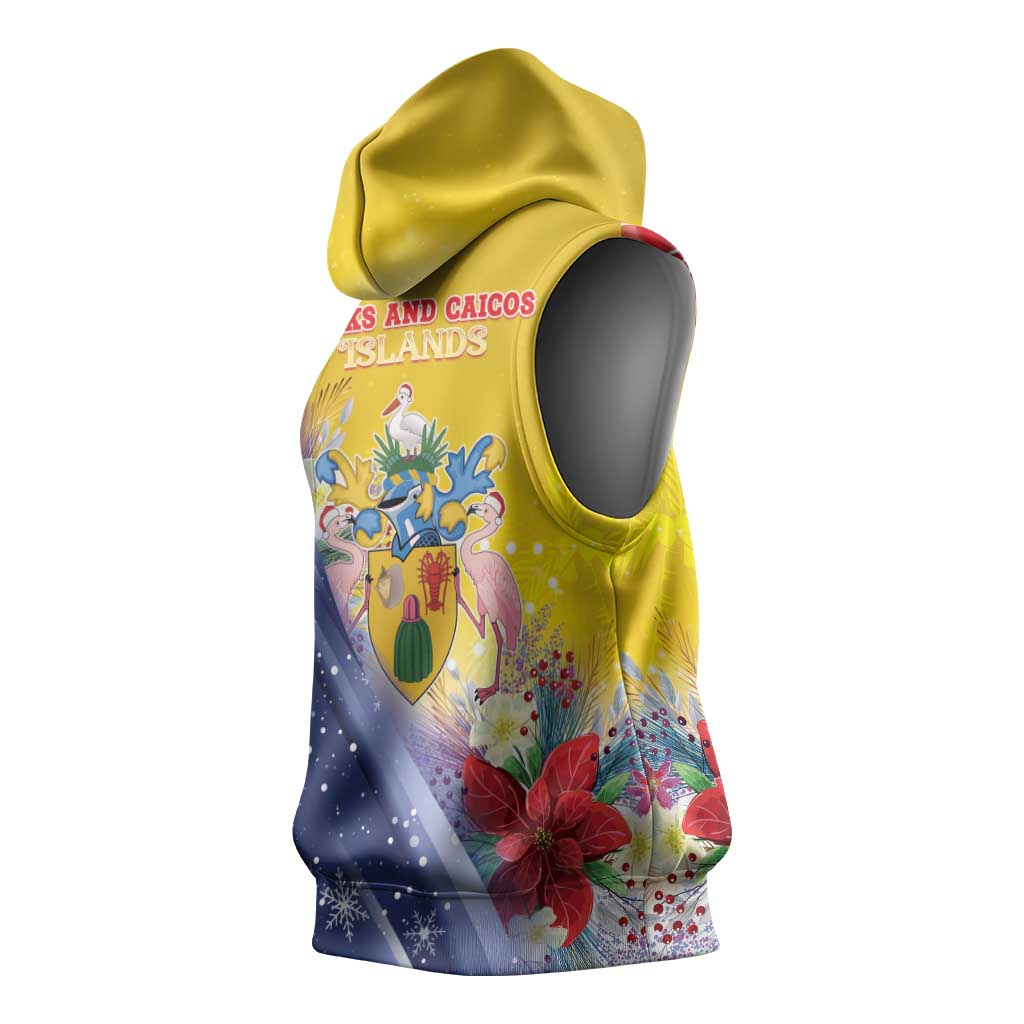Turks And Caicos Islands Christmas Sleeveless Hoodie Coquette Bow With Coat Of Arms - Wonder Print Shop