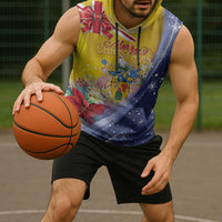 Turks And Caicos Islands Christmas Sleeveless Hoodie Coquette Bow With Coat Of Arms - Wonder Print Shop