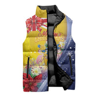 Turks And Caicos Islands Christmas Sleeveless Puffer Jacket Coquette Bow With Coat Of Arms - Wonder Print Shop