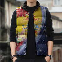 Turks And Caicos Islands Christmas Sleeveless Puffer Jacket Coquette Bow With Coat Of Arms - Wonder Print Shop