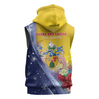 Turks And Caicos Islands Christmas Sleeveless Zip Hoodie Coquette Bow With Coat Of Arms - Wonder Print Shop
