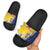Turks And Caicos Islands Christmas Slide Sandals Coquette Bow With Coat Of Arms - Wonder Print Shop