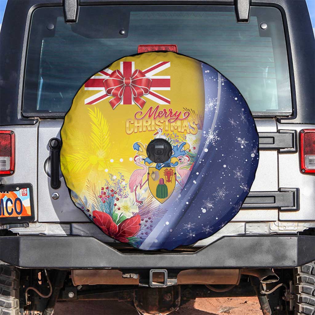 Turks And Caicos Islands Christmas Spare Tire Cover Coquette Bow With Coat Of Arms - Wonder Print Shop