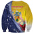 Turks And Caicos Islands Christmas Sweatshirt Coquette Bow With Coat Of Arms - Wonder Print Shop