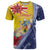 Turks And Caicos Islands Christmas T Shirt Coquette Bow With Coat Of Arms - Wonder Print Shop