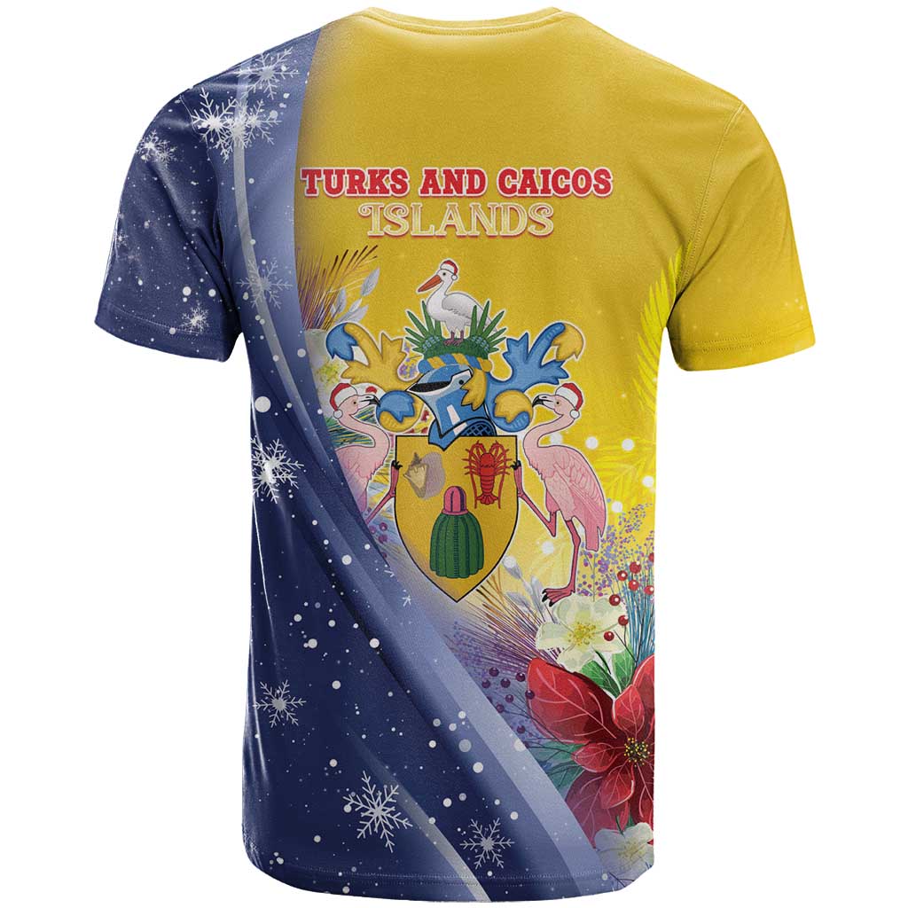 Turks And Caicos Islands Christmas T Shirt Coquette Bow With Coat Of Arms - Wonder Print Shop