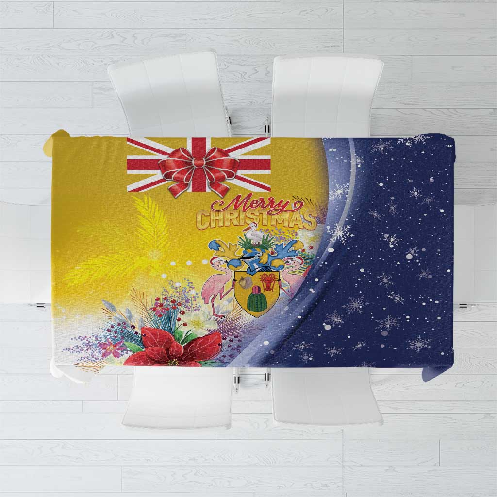 Turks And Caicos Islands Christmas Tablecloth Coquette Bow With Coat Of Arms - Wonder Print Shop