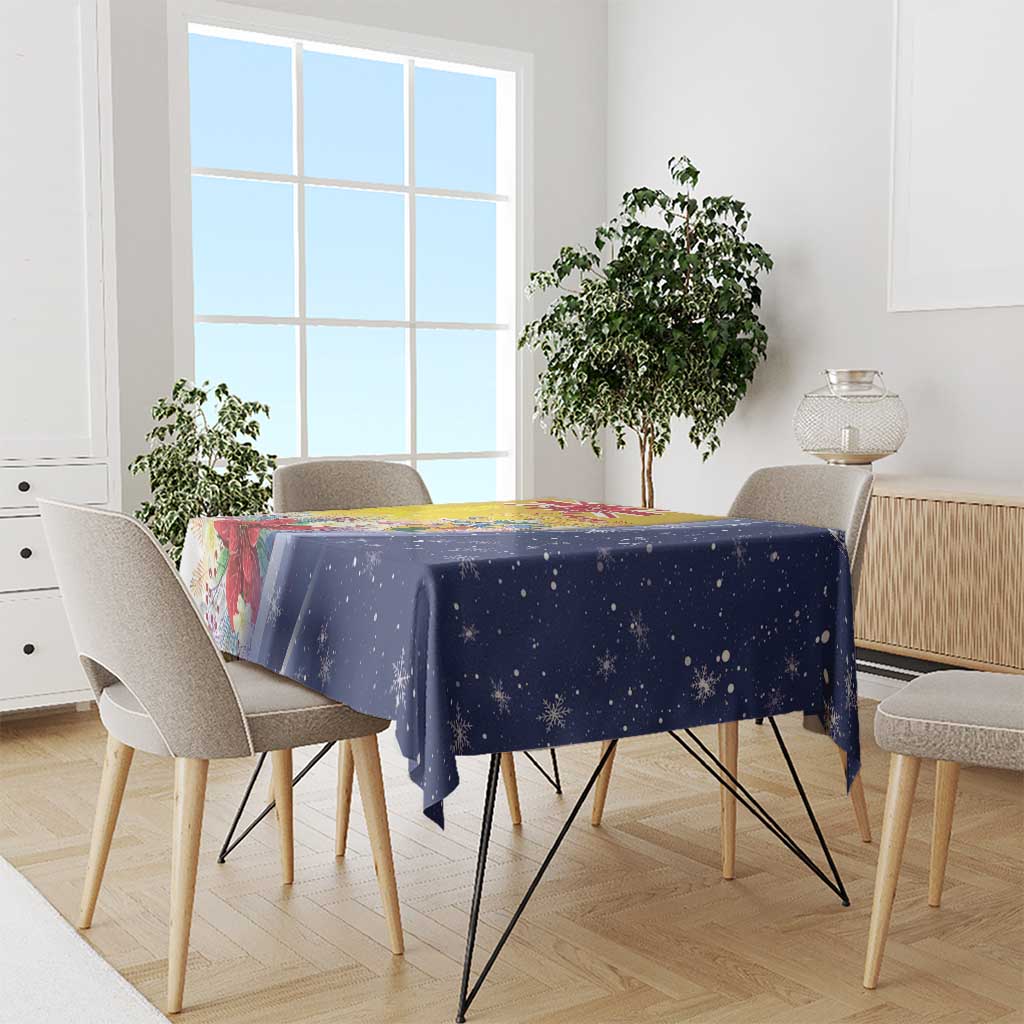 Turks And Caicos Islands Christmas Tablecloth Coquette Bow With Coat Of Arms - Wonder Print Shop