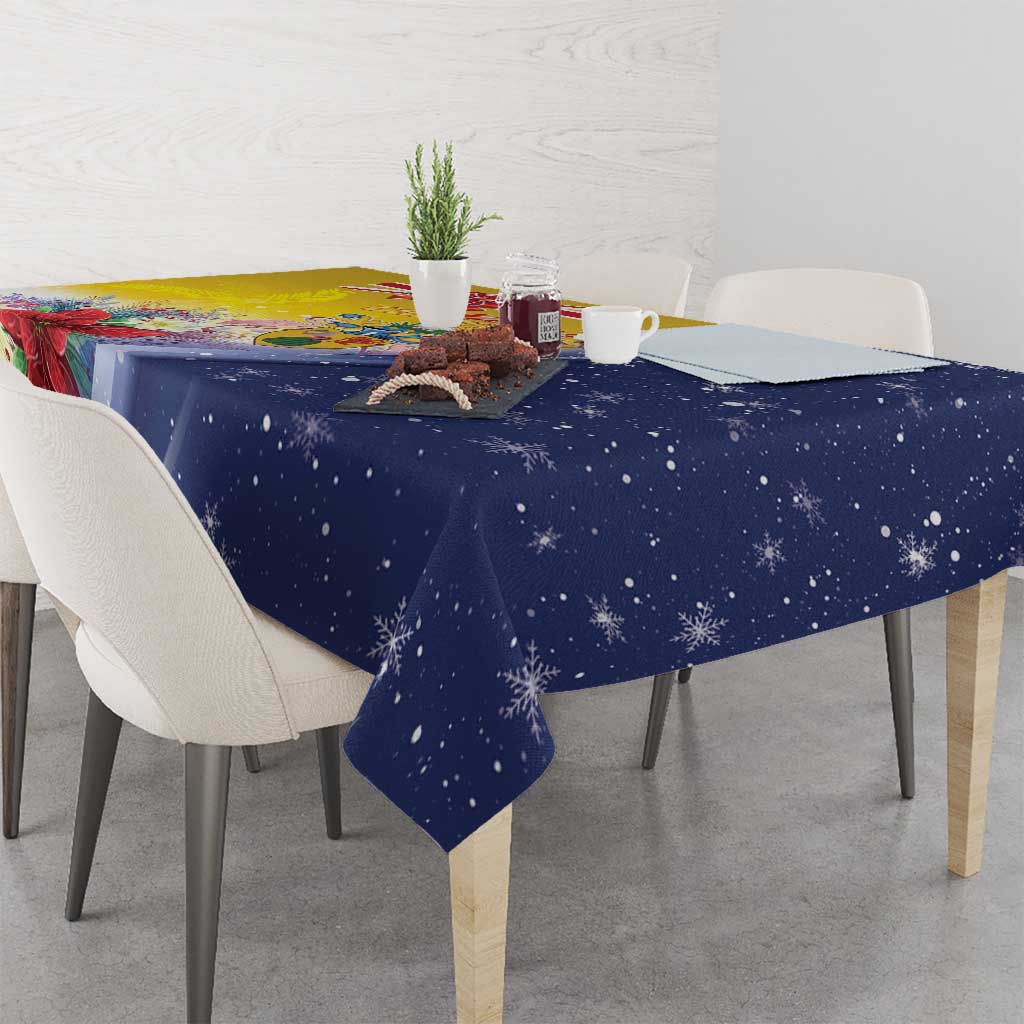 Turks And Caicos Islands Christmas Tablecloth Coquette Bow With Coat Of Arms - Wonder Print Shop