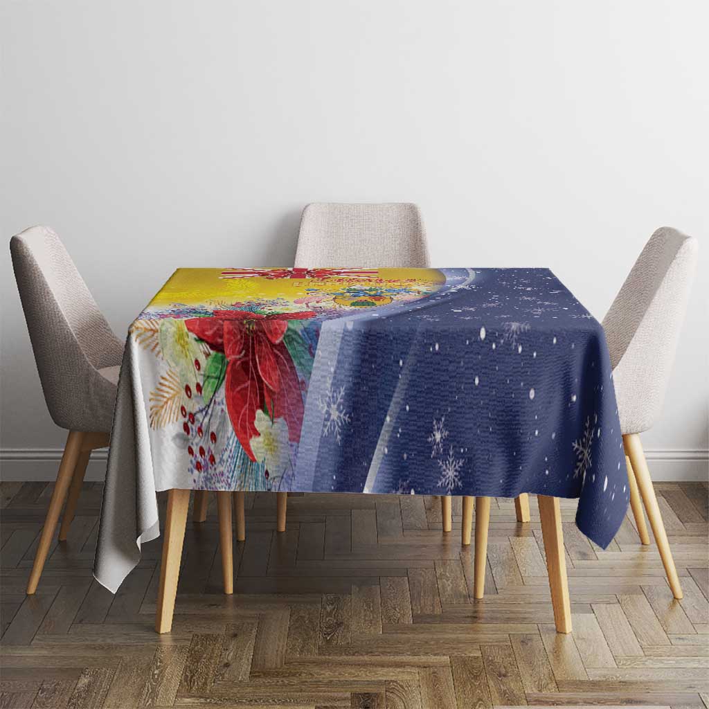 Turks And Caicos Islands Christmas Tablecloth Coquette Bow With Coat Of Arms - Wonder Print Shop