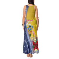 Turks And Caicos Islands Christmas Tank Maxi Dress Coquette Bow With Coat Of Arms - Wonder Print Shop