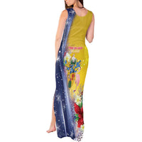 Turks And Caicos Islands Christmas Tank Maxi Dress Coquette Bow With Coat Of Arms - Wonder Print Shop