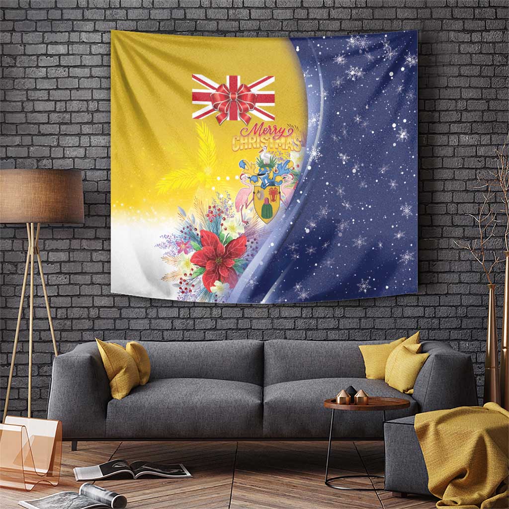 Turks And Caicos Islands Christmas Tapestry Coquette Bow With Coat Of Arms - Wonder Print Shop