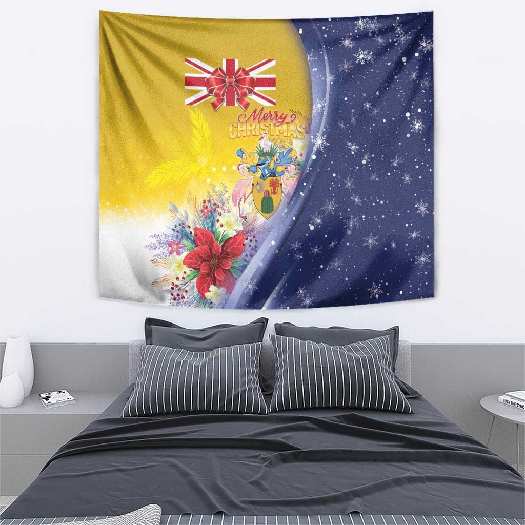 Turks And Caicos Islands Christmas Tapestry Coquette Bow With Coat Of Arms - Wonder Print Shop