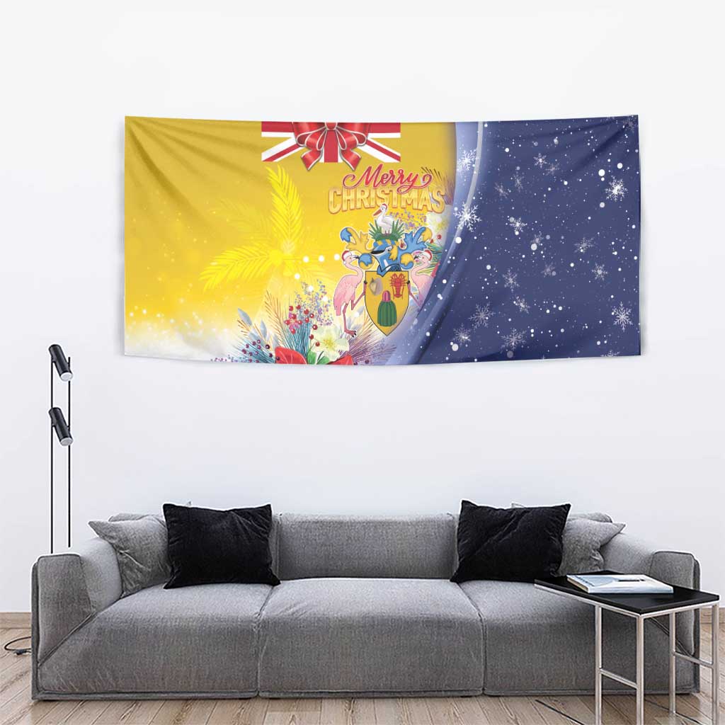 Turks And Caicos Islands Christmas Tapestry Coquette Bow With Coat Of Arms - Wonder Print Shop