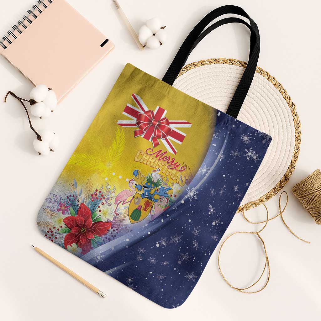 Turks And Caicos Islands Christmas Tote Bag Coquette Bow With Coat Of Arms - Wonder Print Shop