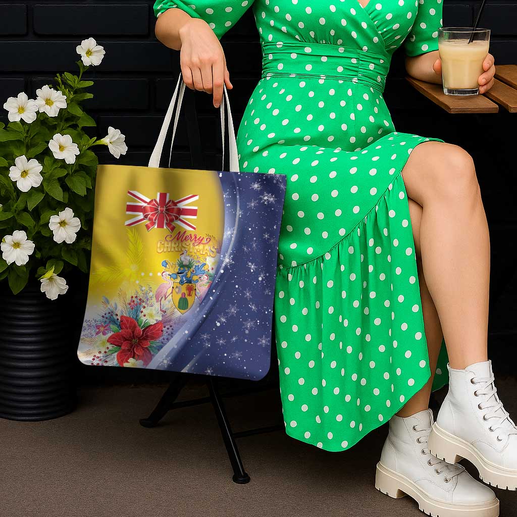 Turks And Caicos Islands Christmas Tote Bag Coquette Bow With Coat Of Arms - Wonder Print Shop