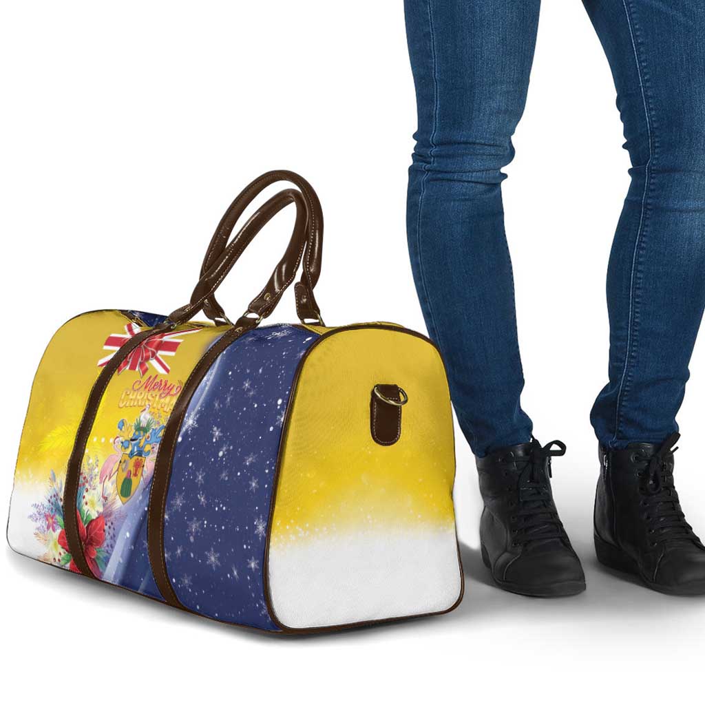 Turks And Caicos Islands Christmas Travel Bag Coquette Bow With Coat Of Arms - Wonder Print Shop