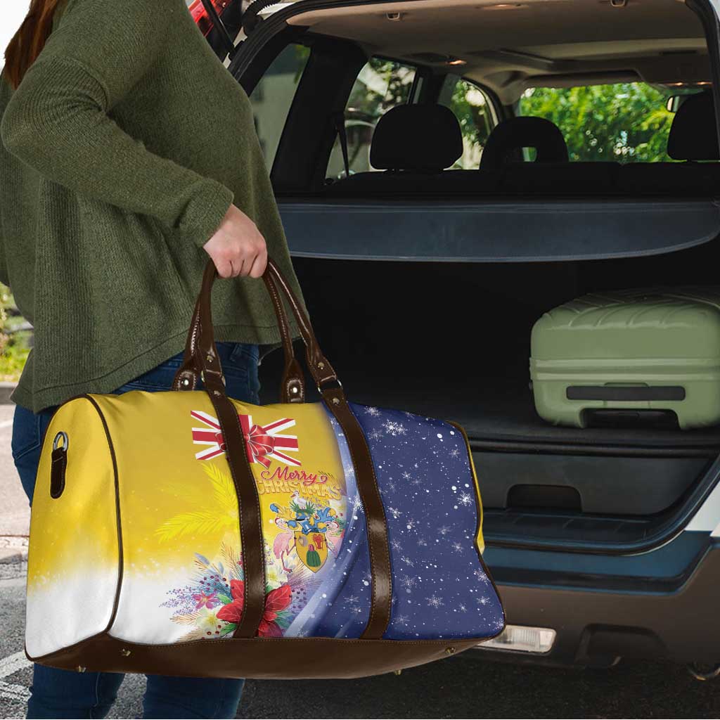 Turks And Caicos Islands Christmas Travel Bag Coquette Bow With Coat Of Arms - Wonder Print Shop