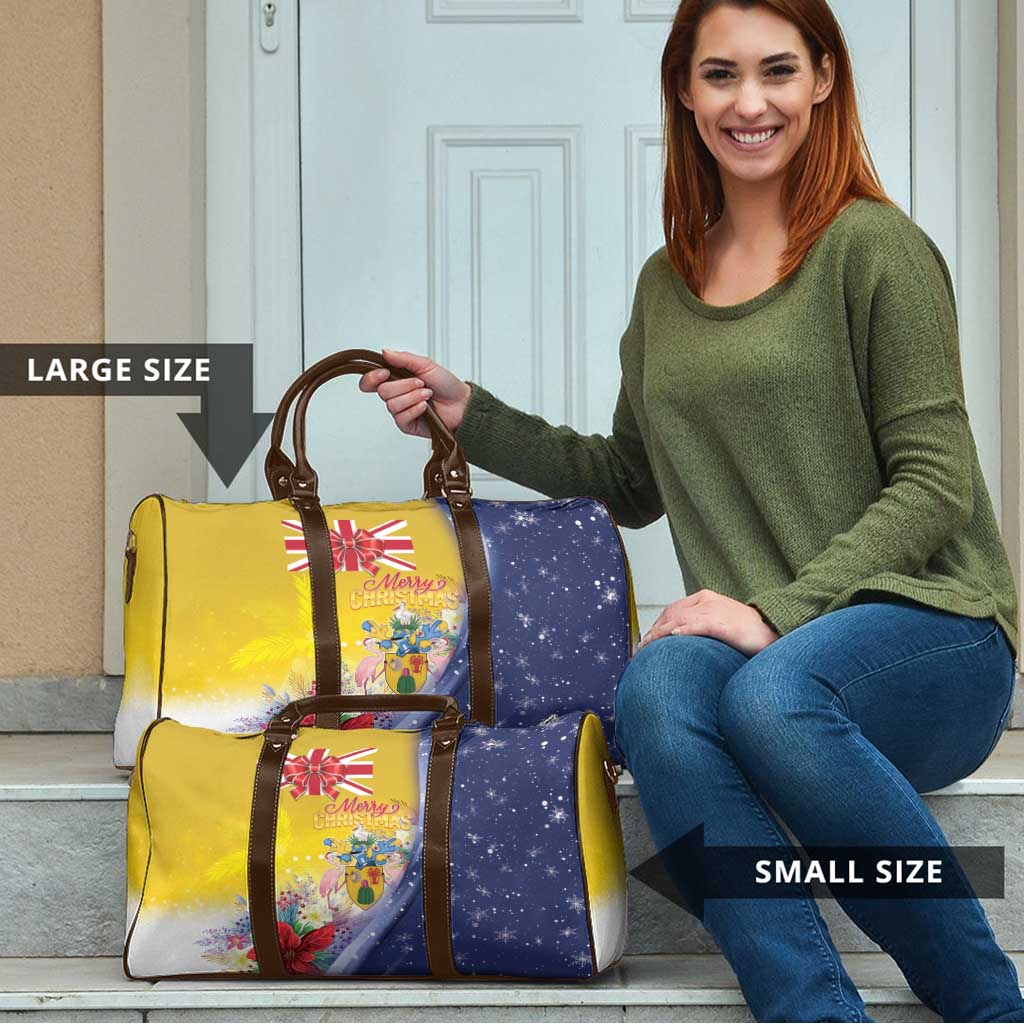 Turks And Caicos Islands Christmas Travel Bag Coquette Bow With Coat Of Arms - Wonder Print Shop
