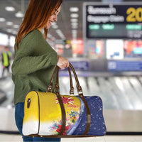 Turks And Caicos Islands Christmas Travel Bag Coquette Bow With Coat Of Arms - Wonder Print Shop