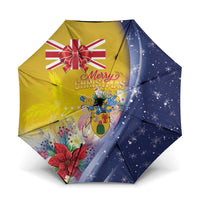 Turks And Caicos Islands Christmas Umbrella Coquette Bow With Coat Of Arms - Wonder Print Shop