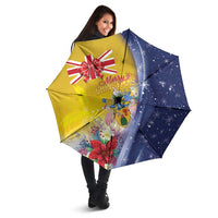 Turks And Caicos Islands Christmas Umbrella Coquette Bow With Coat Of Arms - Wonder Print Shop