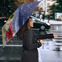 Turks And Caicos Islands Christmas Umbrella Coquette Bow With Coat Of Arms - Wonder Print Shop