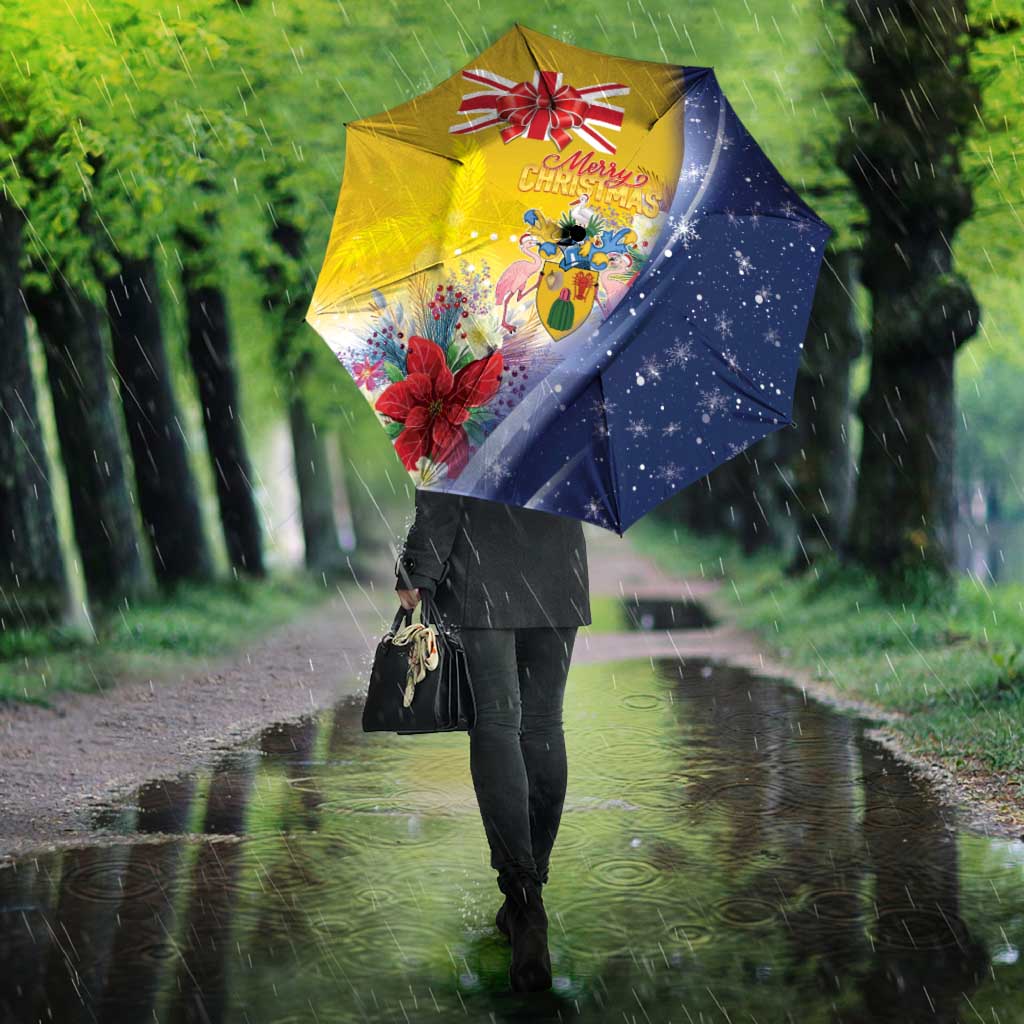 Turks And Caicos Islands Christmas Umbrella Coquette Bow With Coat Of Arms - Wonder Print Shop