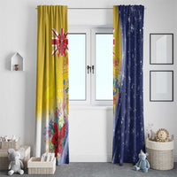 Turks And Caicos Islands Christmas Window Curtain Coquette Bow With Coat Of Arms - Wonder Print Shop