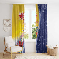 Turks And Caicos Islands Christmas Window Curtain Coquette Bow With Coat Of Arms - Wonder Print Shop
