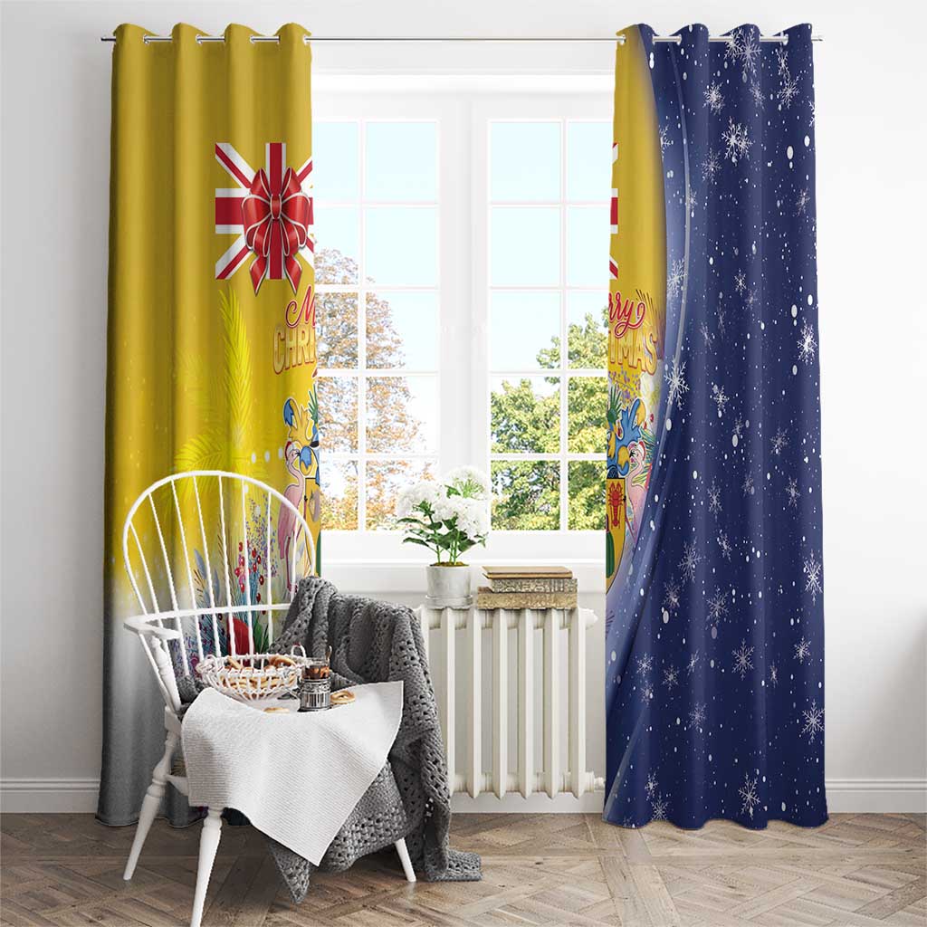 Turks And Caicos Islands Christmas Window Curtain Coquette Bow With Coat Of Arms - Wonder Print Shop