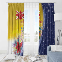 Turks And Caicos Islands Christmas Window Curtain Coquette Bow With Coat Of Arms - Wonder Print Shop