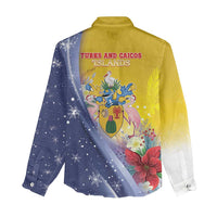 Turks And Caicos Islands Christmas Women Casual Shirt Coquette Bow With Coat Of Arms - Wonder Print Shop