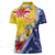 Turks And Caicos Islands Christmas Women Polo Shirt Coquette Bow With Coat Of Arms - Wonder Print Shop