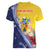 Turks And Caicos Islands Christmas Women V-Neck T-Shirt Coquette Bow With Coat Of Arms - Wonder Print Shop