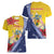 Turks And Caicos Islands Christmas Women V-Neck T-Shirt Coquette Bow With Coat Of Arms - Wonder Print Shop