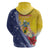 Turks And Caicos Islands Christmas Zip Hoodie Coquette Bow With Coat Of Arms - Wonder Print Shop