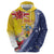 Turks And Caicos Islands Christmas Zip Hoodie Coquette Bow With Coat Of Arms - Wonder Print Shop
