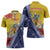 Turks And Caicos Islands Christmas Zipper Polo Shirt Coquette Bow With Coat Of Arms - Wonder Print Shop