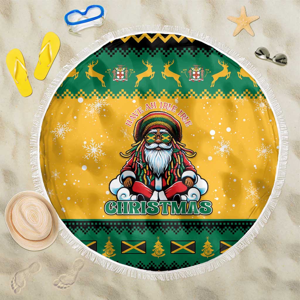 Jamaica Christmas Beach Blanket Have Ah Irie Irie Christmas - Wonder Print Shop