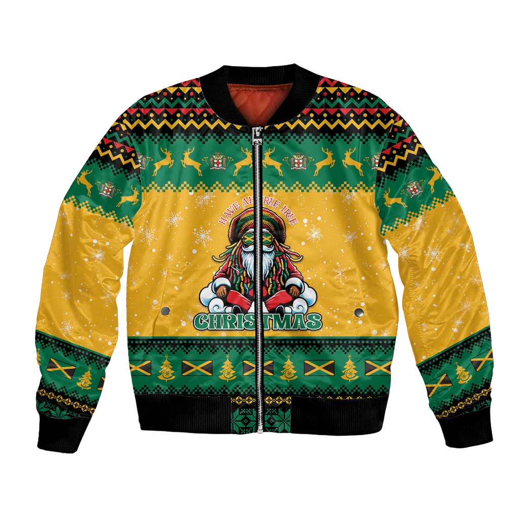 Jamaica Christmas Bomber Jacket Have Ah Irie Irie Christmas - Wonder Print Shop