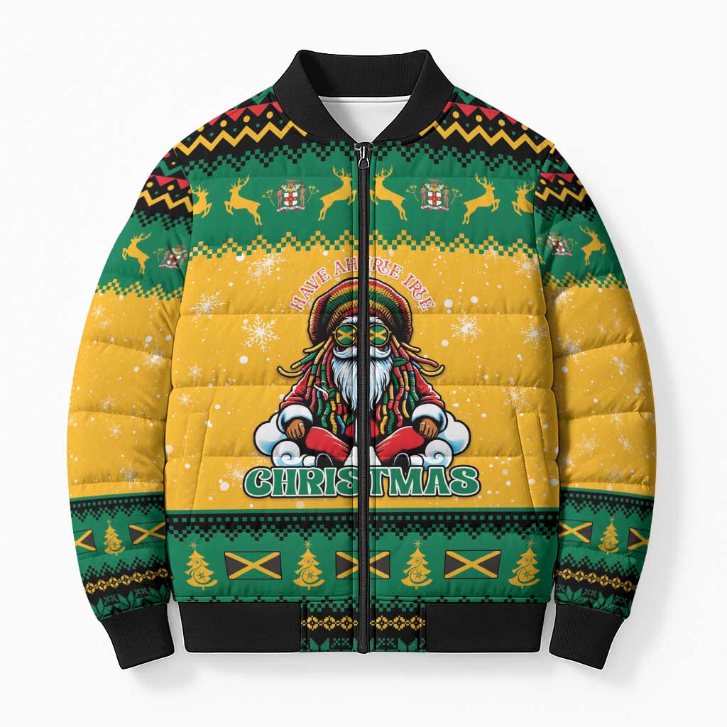 Jamaica Christmas Bomber Puffer Jacket Have Ah Irie Irie Christmas - Wonder Print Shop